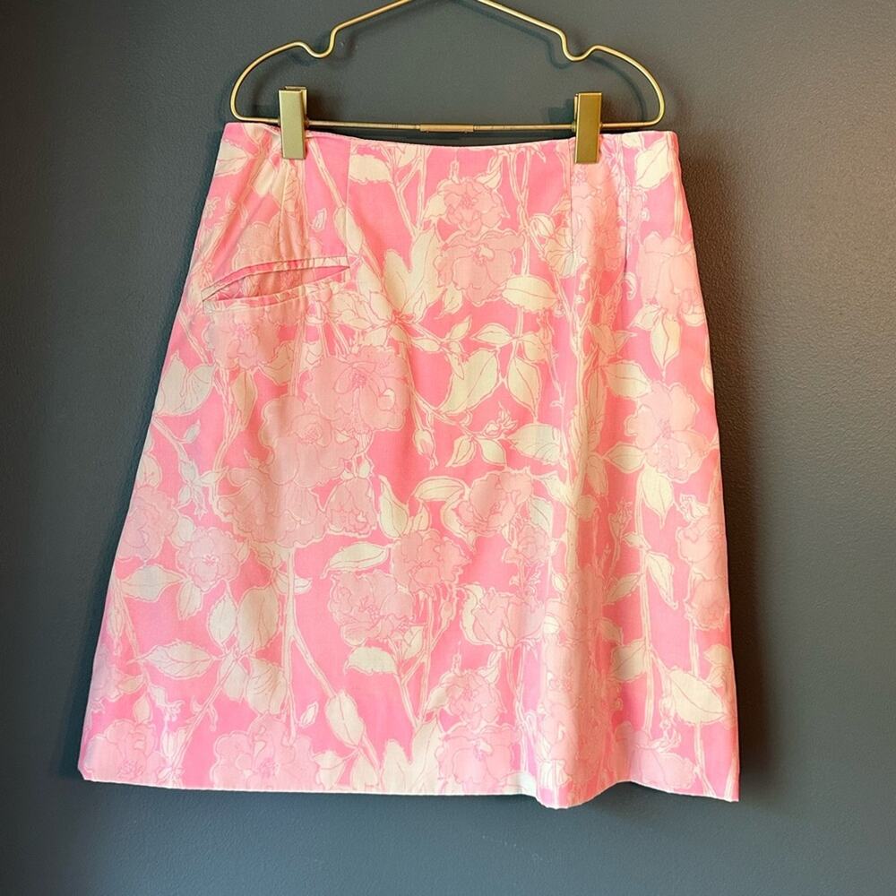Lilly Pulitzer Pink and Cream Floral Mini Skirt